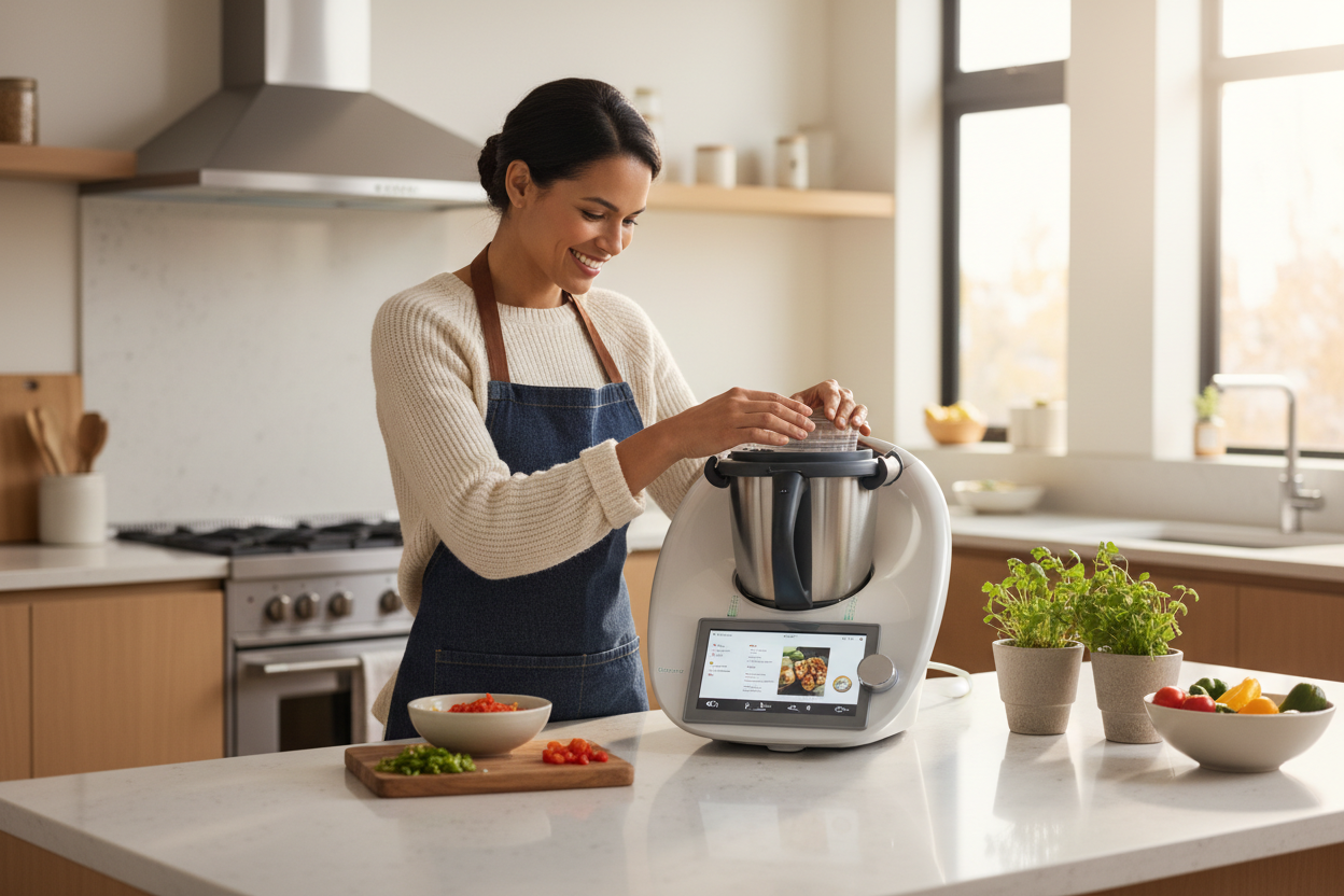 image dune femme qui utilise le thermomix